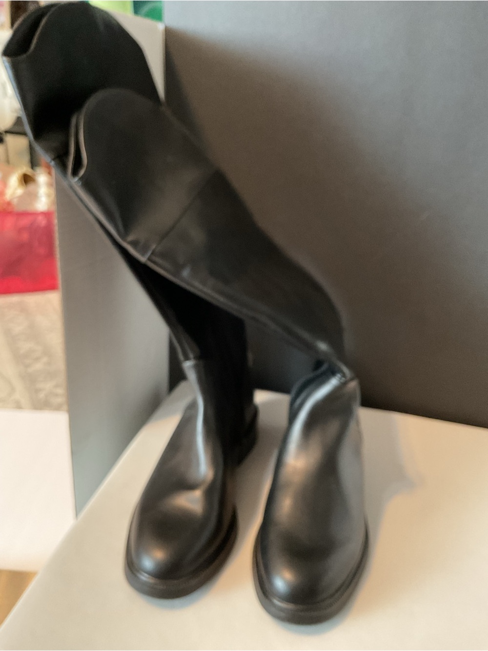 Target Black Over-the-Knee Pull-On Leather Boots